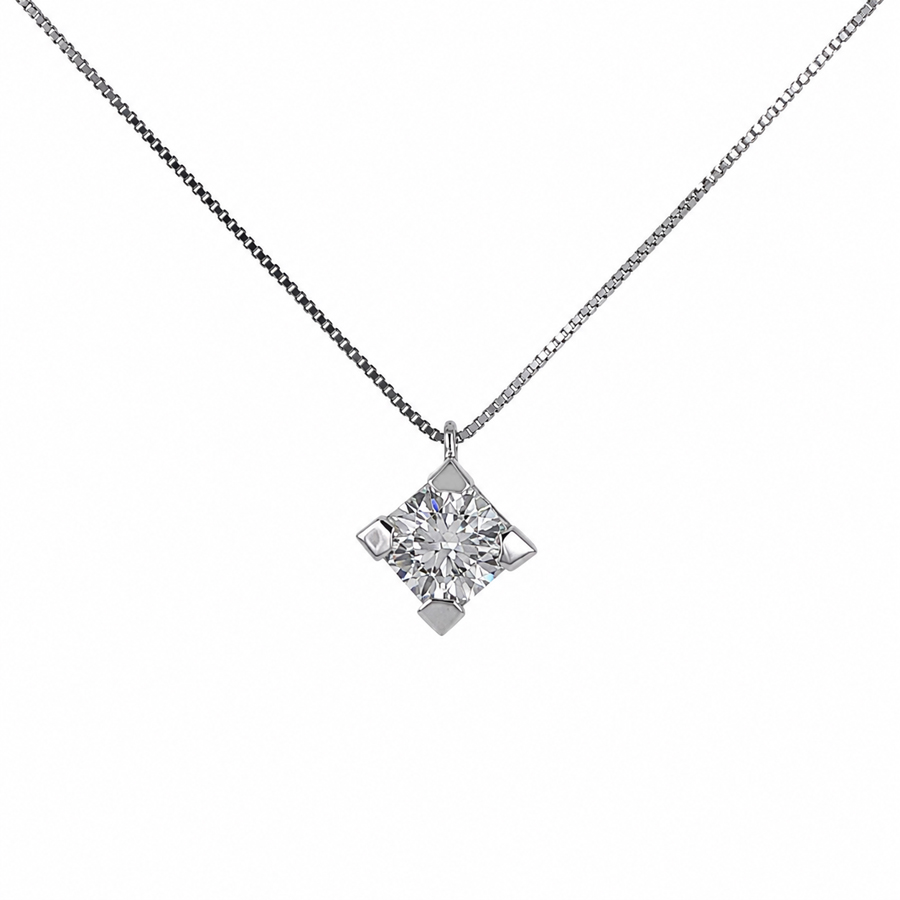 Collana con ciondolo punto luce grande Diamante mezzo carato cert IGI