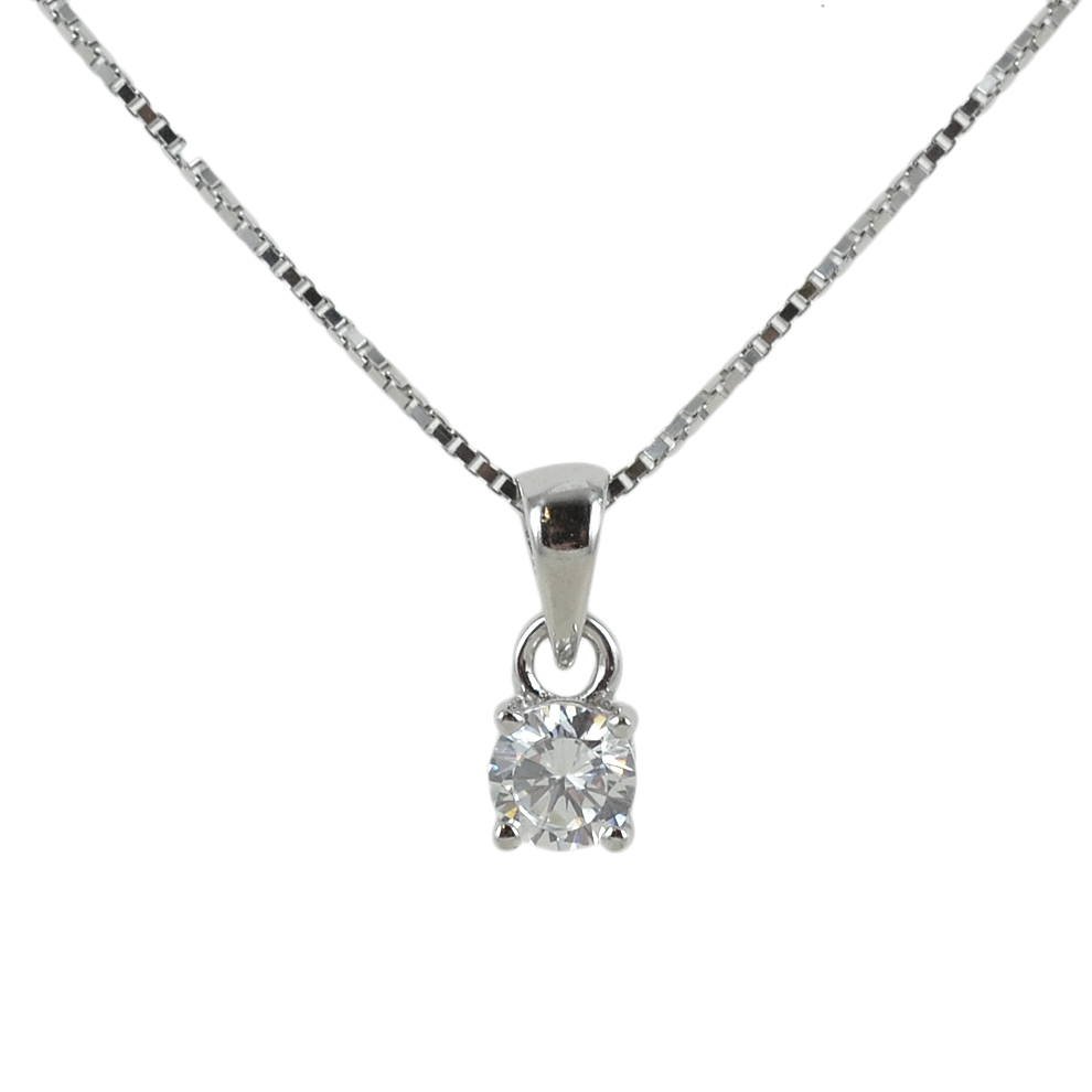 Collana con ciondolo punto luce in argento 4 mm