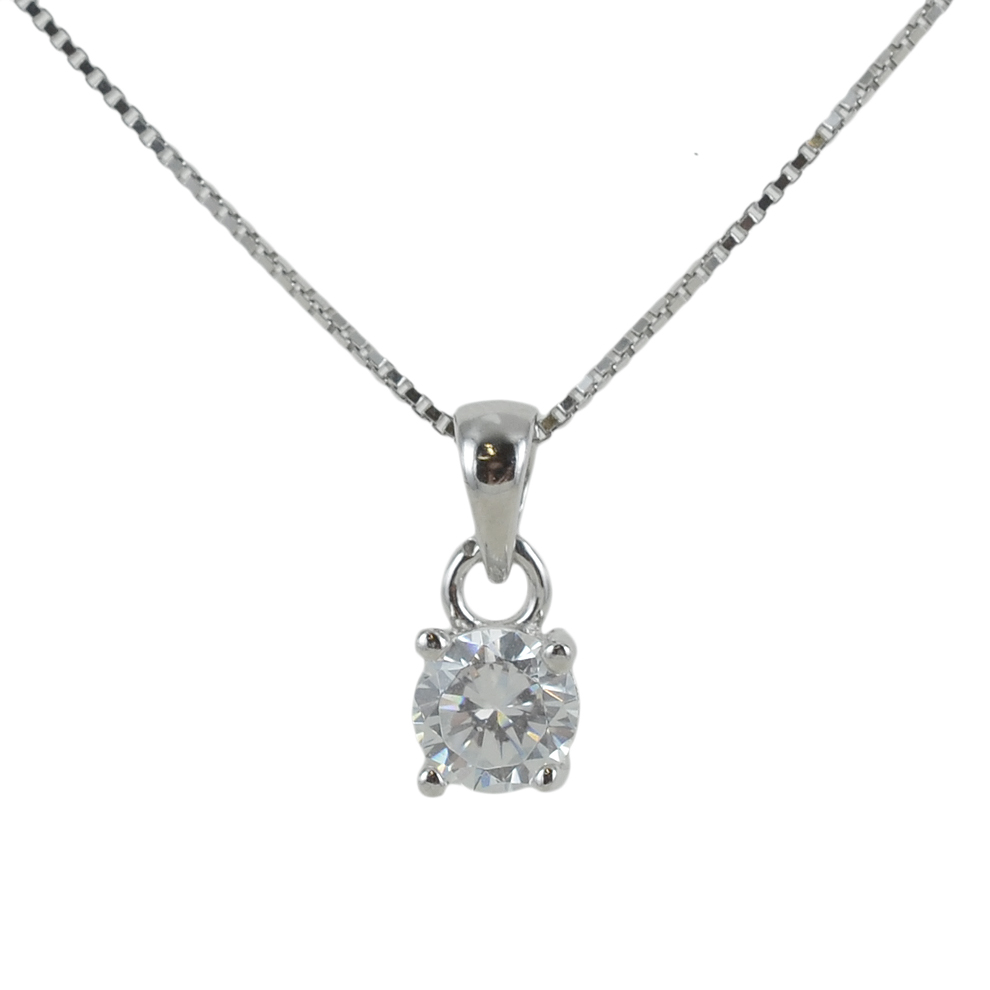 Collana con ciondolo punto luce in argento 5 mm