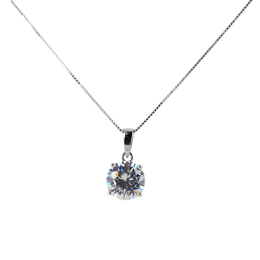 Collana con ciondolo punto luce in argento 8 mm