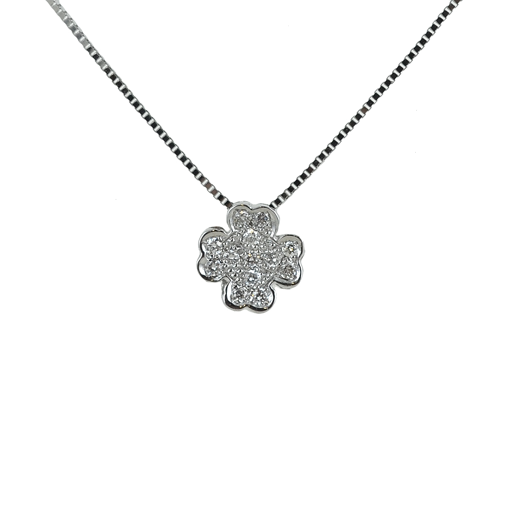 Collana con ciondolo Quadrifoglio con Diamanti collezione Grace