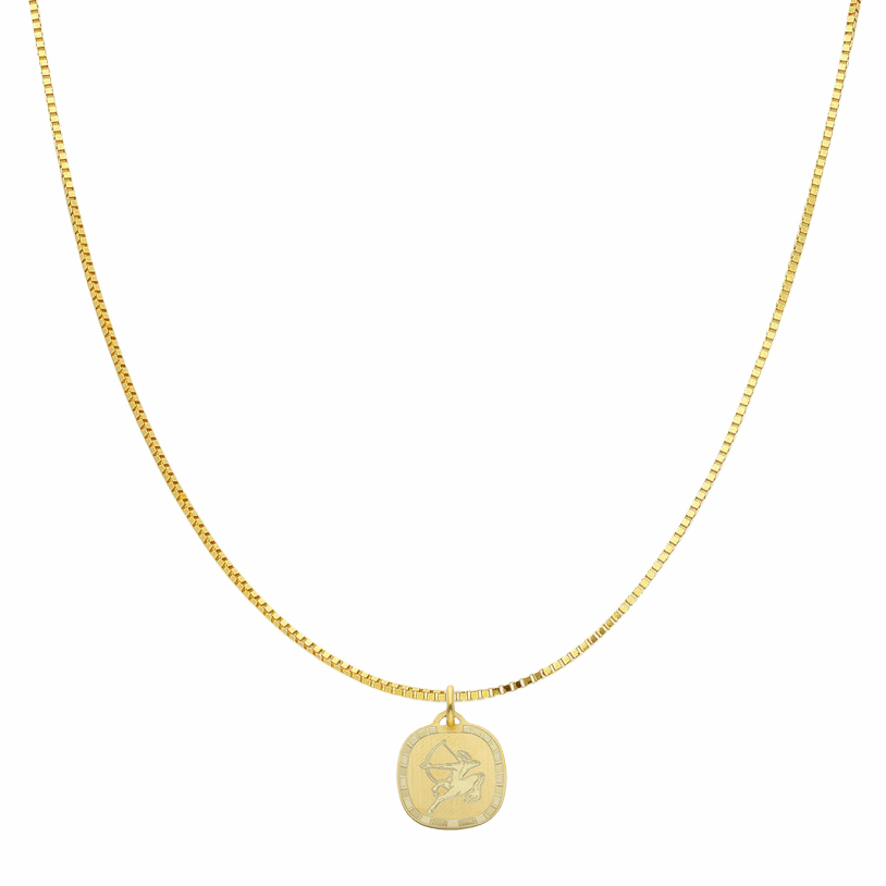 Collana con ciondolo segno zodiacale Sagittario in oro giallo