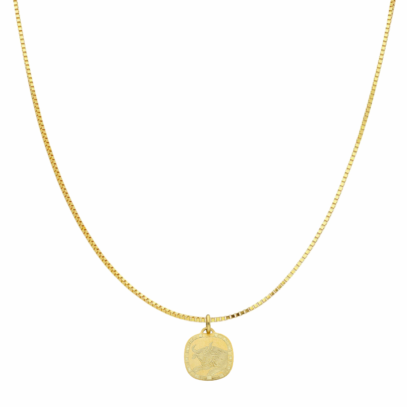 Collana con ciondolo segno zodiacale Toro in oro giallo