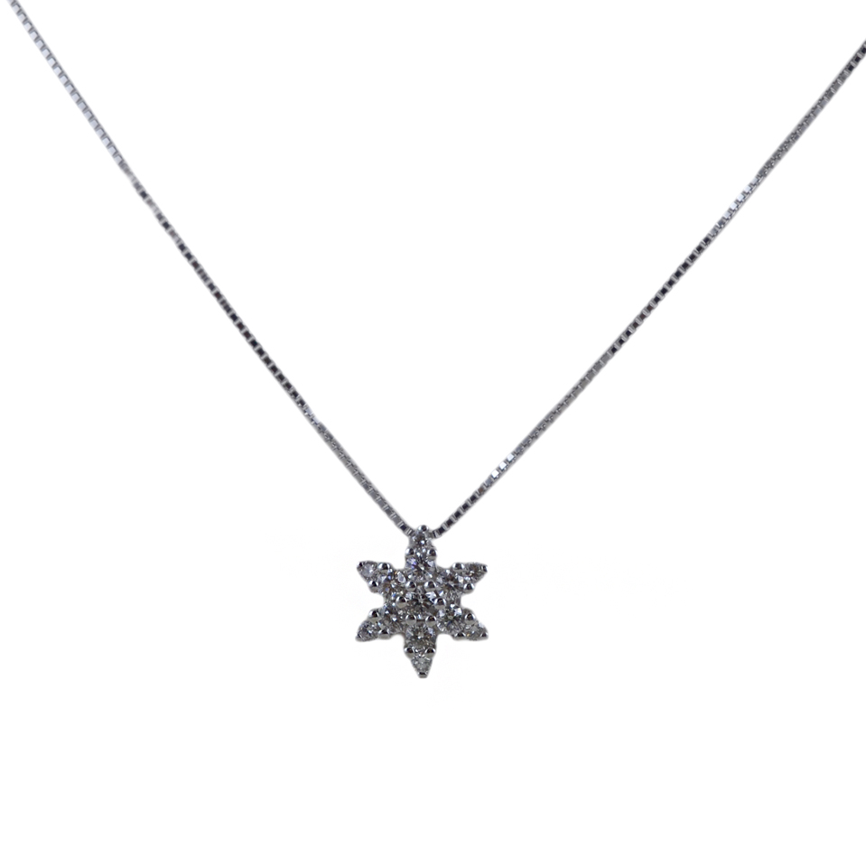 Collana con ciondolo Stella di Diamanti ct 0.27