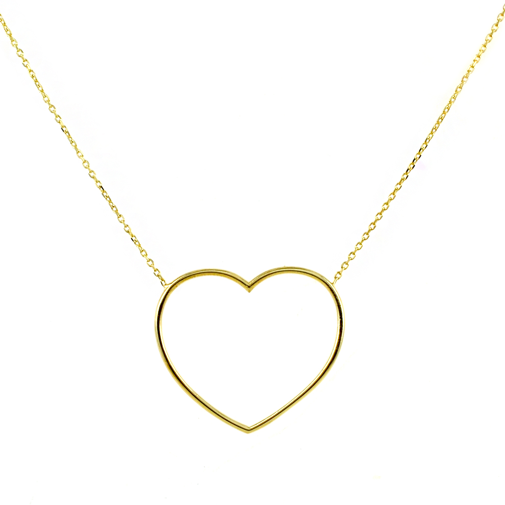 Collana con Cuore traforato in oro giallo maxi