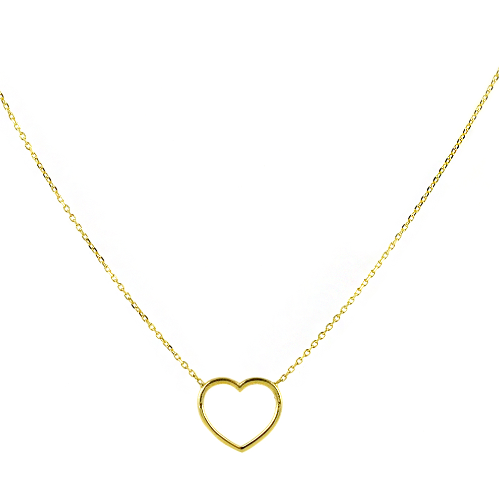 Collana con Cuore traforato in oro giallo piccolo