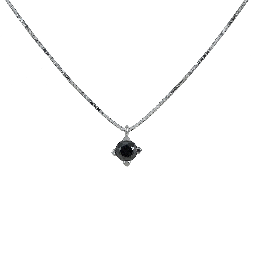 Collana con diamante nero da uomo ciondolo a griffes 0.92 ct