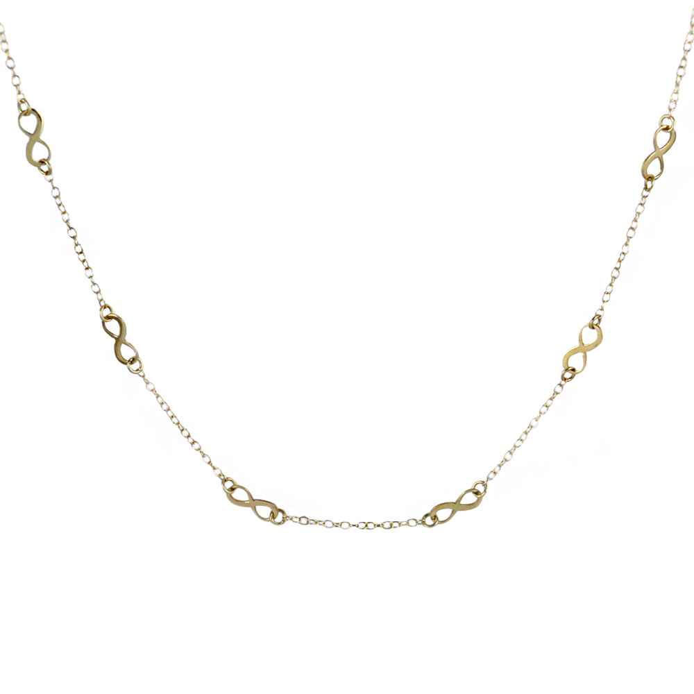 Collana con infiniti a lastra in oro giallo 