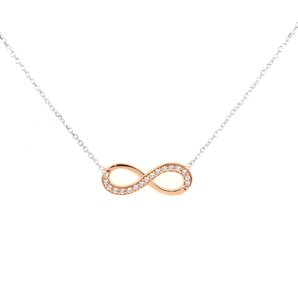 Collana con infinito in oro e zirconi - pendente infinity