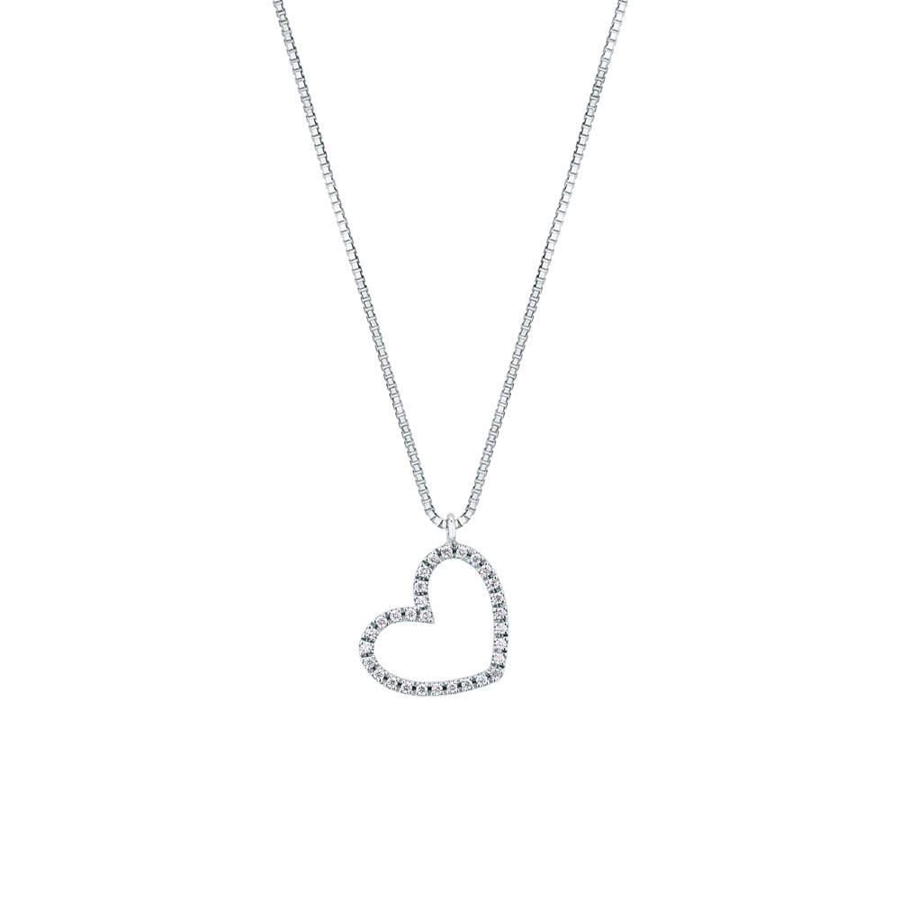 Collana con pendente Cuore traforato di diamanti