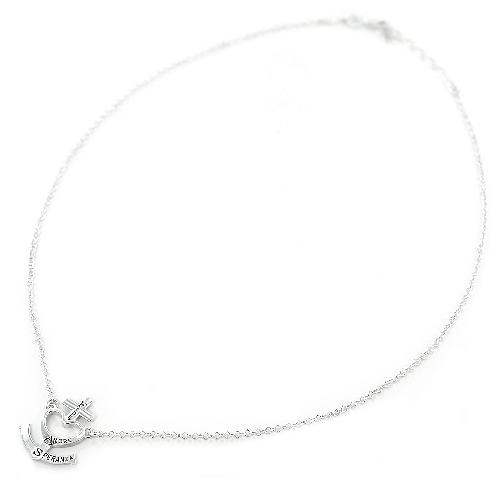 Collana con pendente Fede Amore Speranza in argento Agios