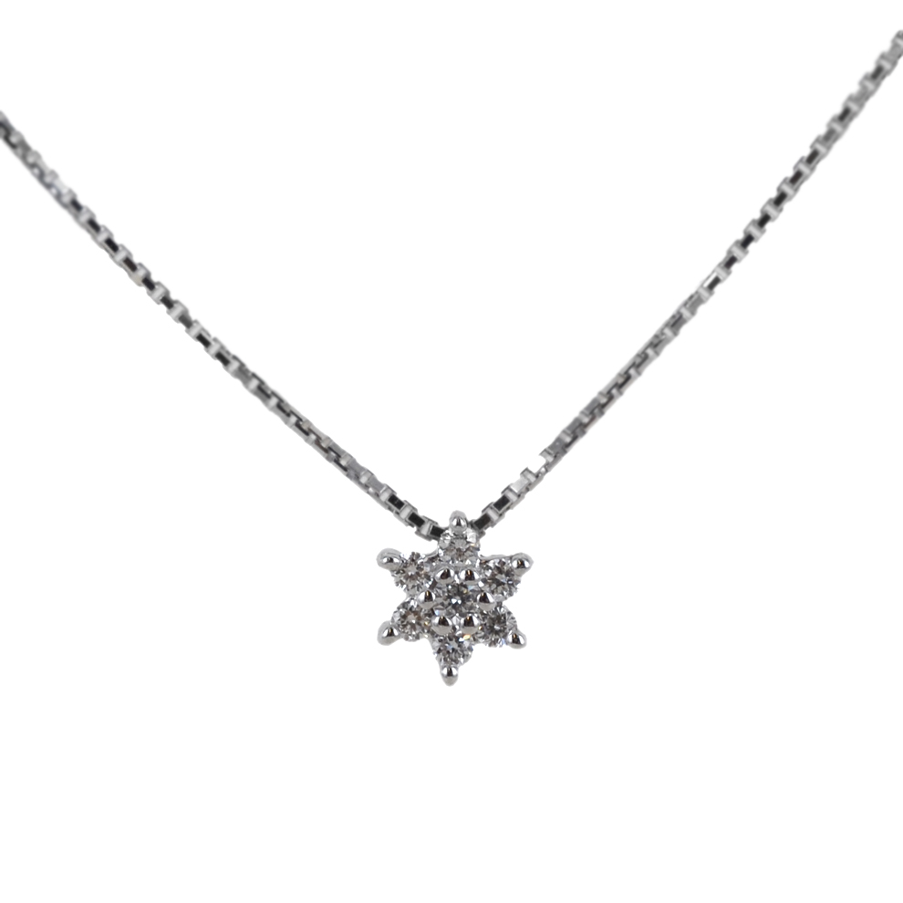 Collana con pendente Stella in oro e diamanti ct. 0.24