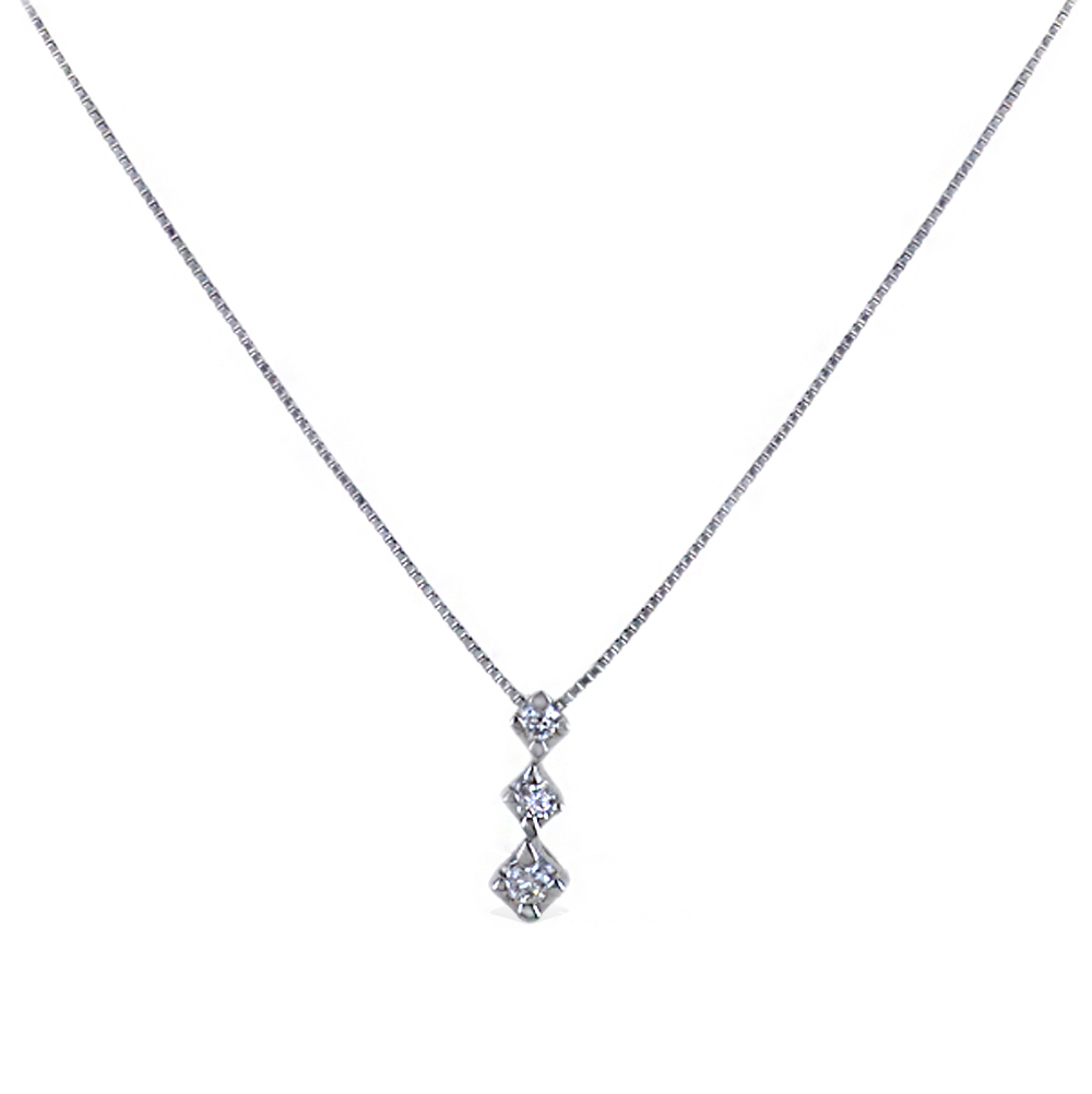 Collana con pendente Trilogy piccolo a scalare con diamanti carati 0.06 G