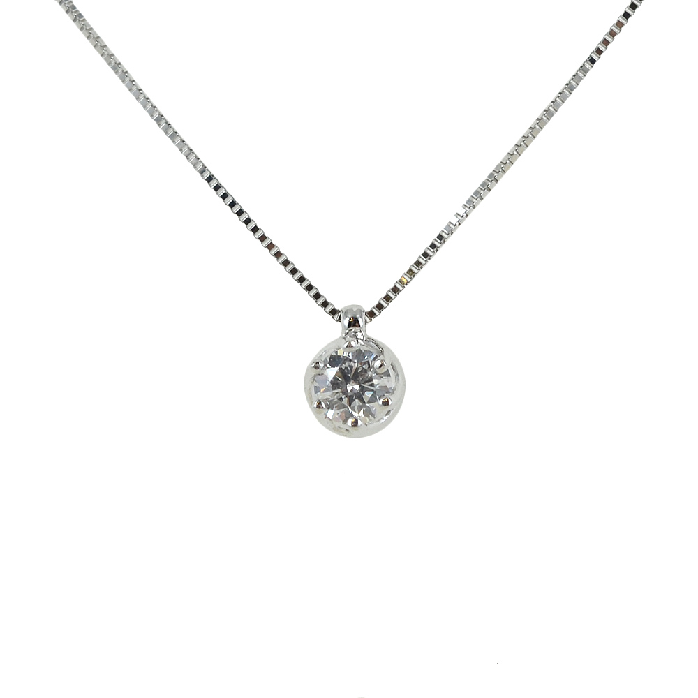 collana con punto luce diamante 0.24 ct Salvini gioielli 