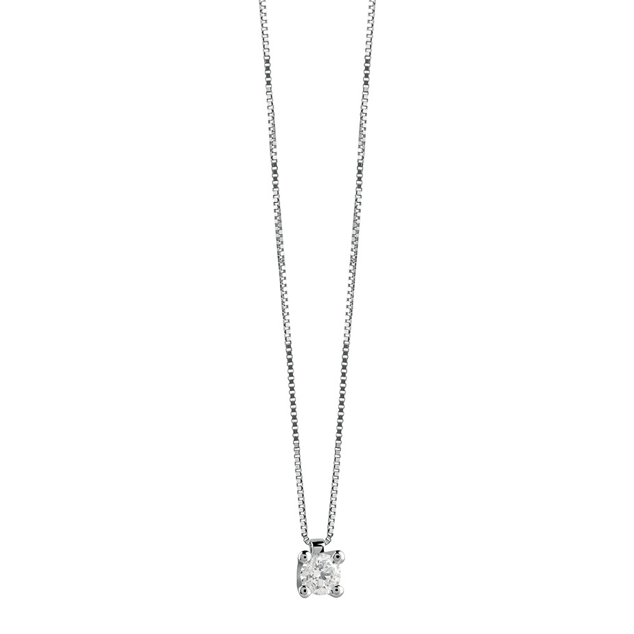 collana con punto luce diamante medio Virginia 0.15 ct Salvini gioielli 