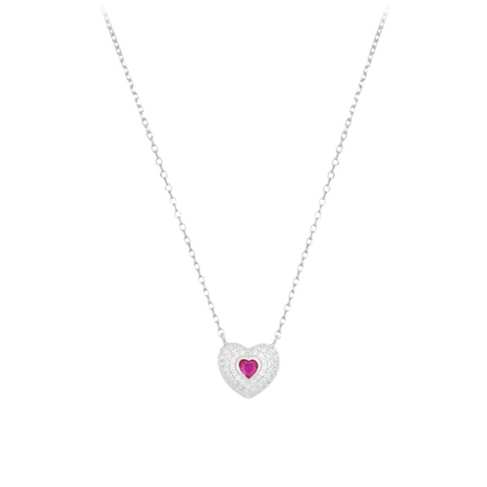 Collana cuore Cheers collezione Palazzo Reale Cuori Milano zircone Fucsia 