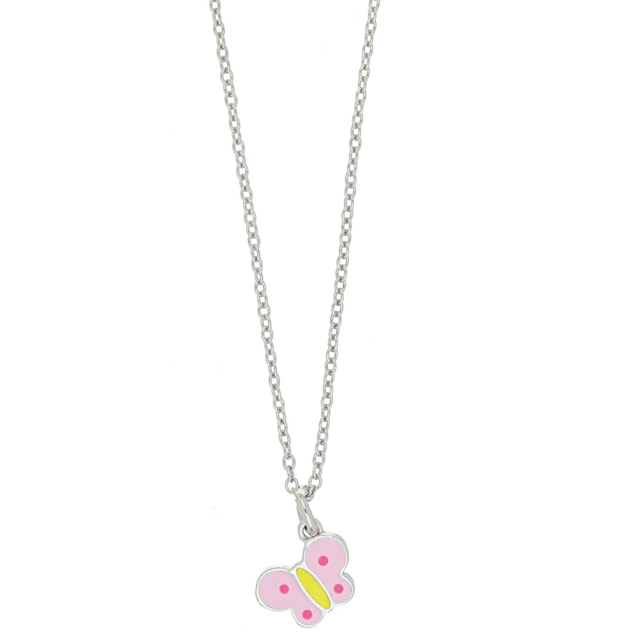 Collana da bambina in argento con farfalla