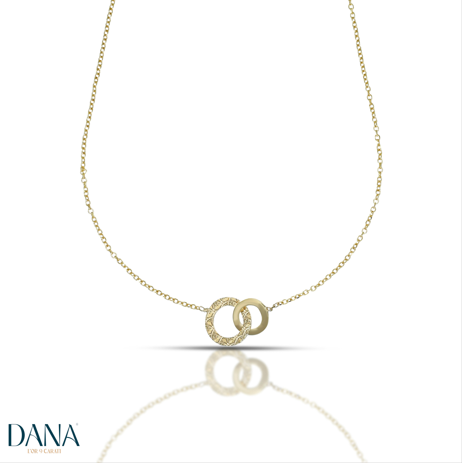 Collana da Donna doppio anello in oro 9 kt
