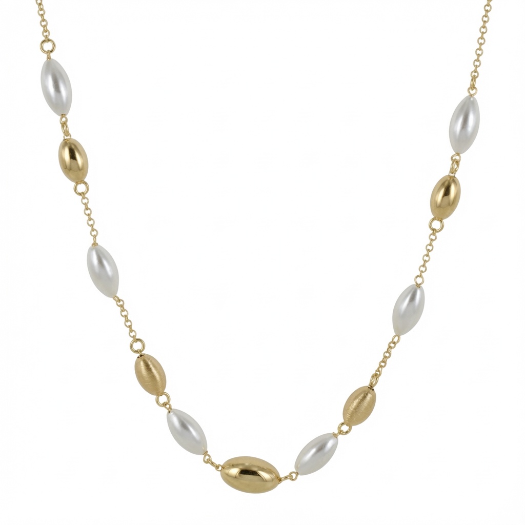 Collana da Donna in Argento con perle flat collezione Bonton Marcello Pane 