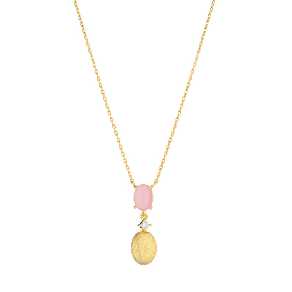 Collana da Donna in Argento dorato con Ciondolo milky Rosa - Venice