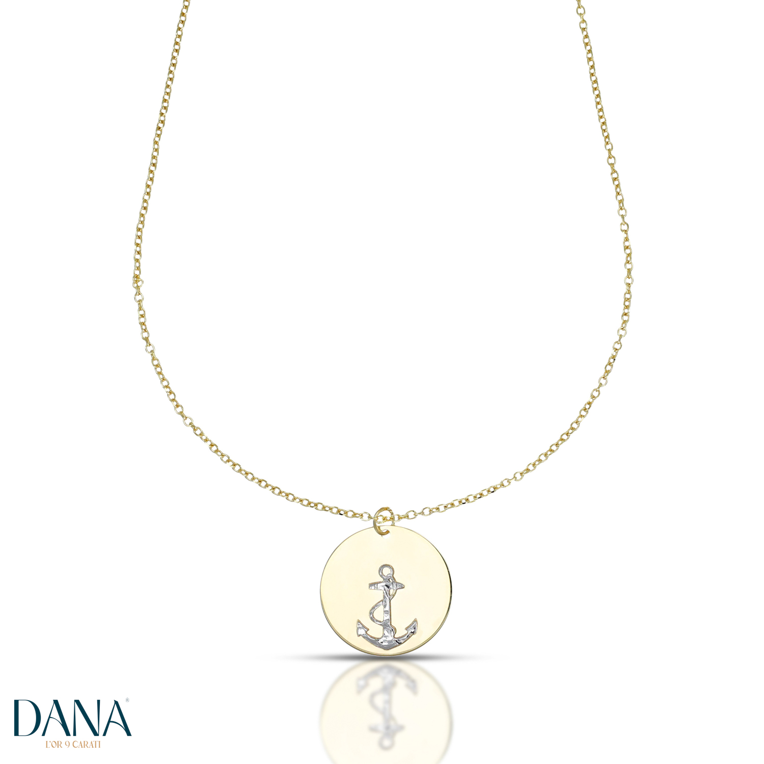 Collana da uomo ciondolo ancora in oro 9 kt