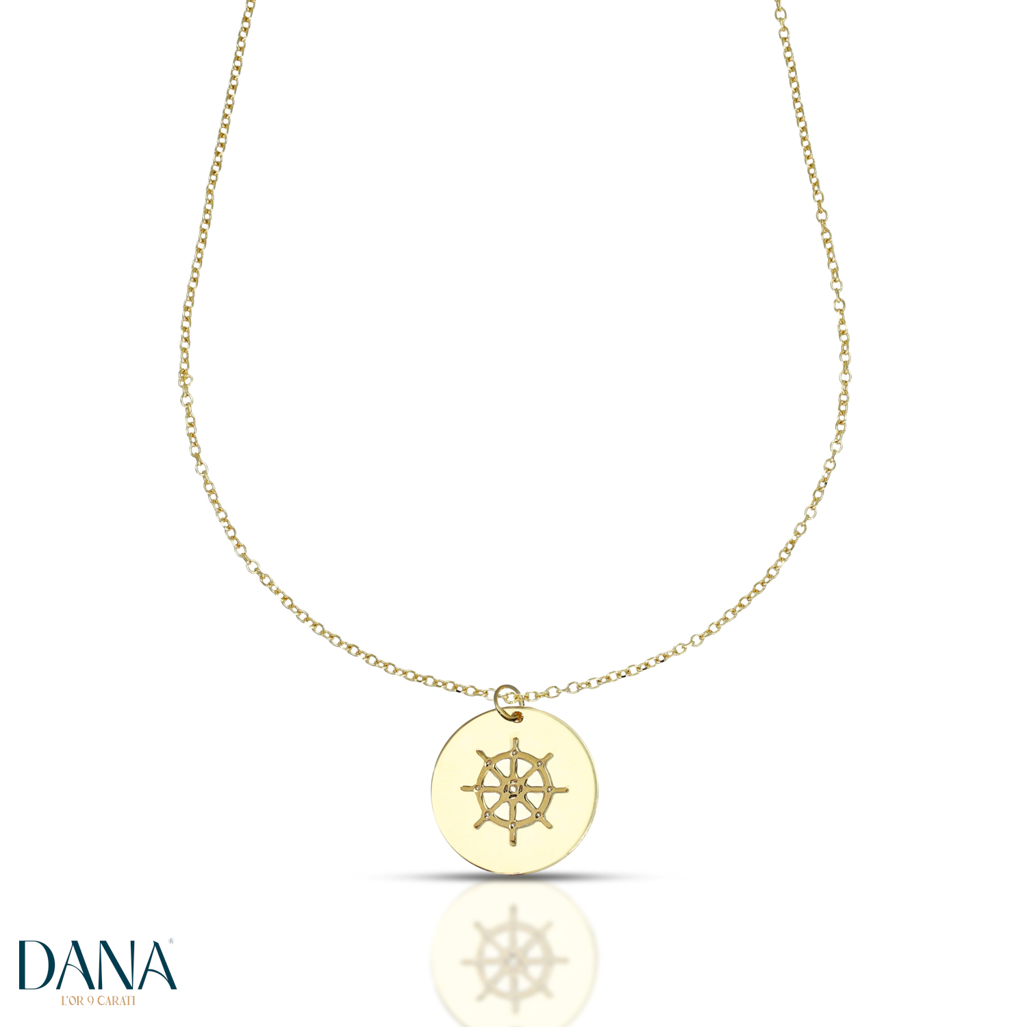 Collana da uomo ciondolo timone in oro 9 kt