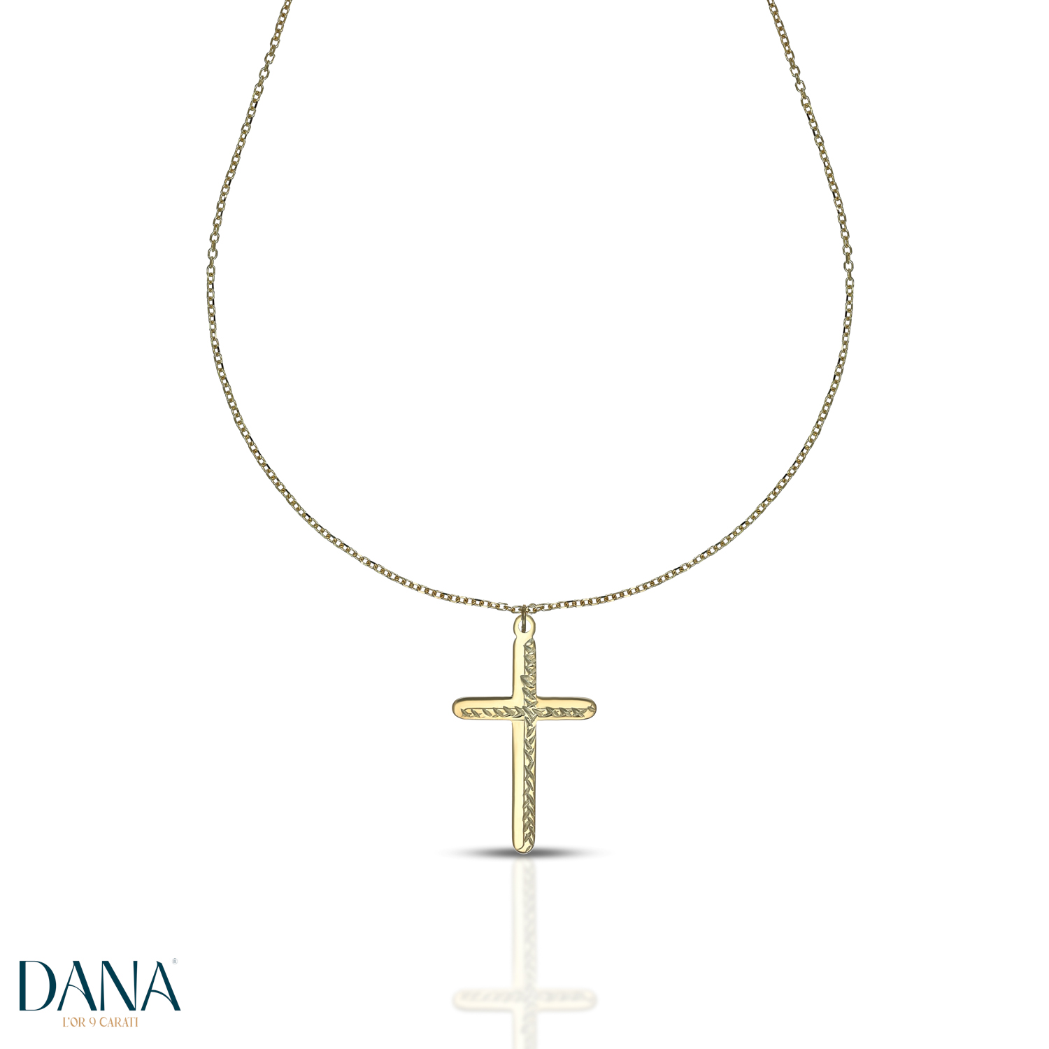 Collana da uomo e da donna ciondolo Croce in oro 9 kt