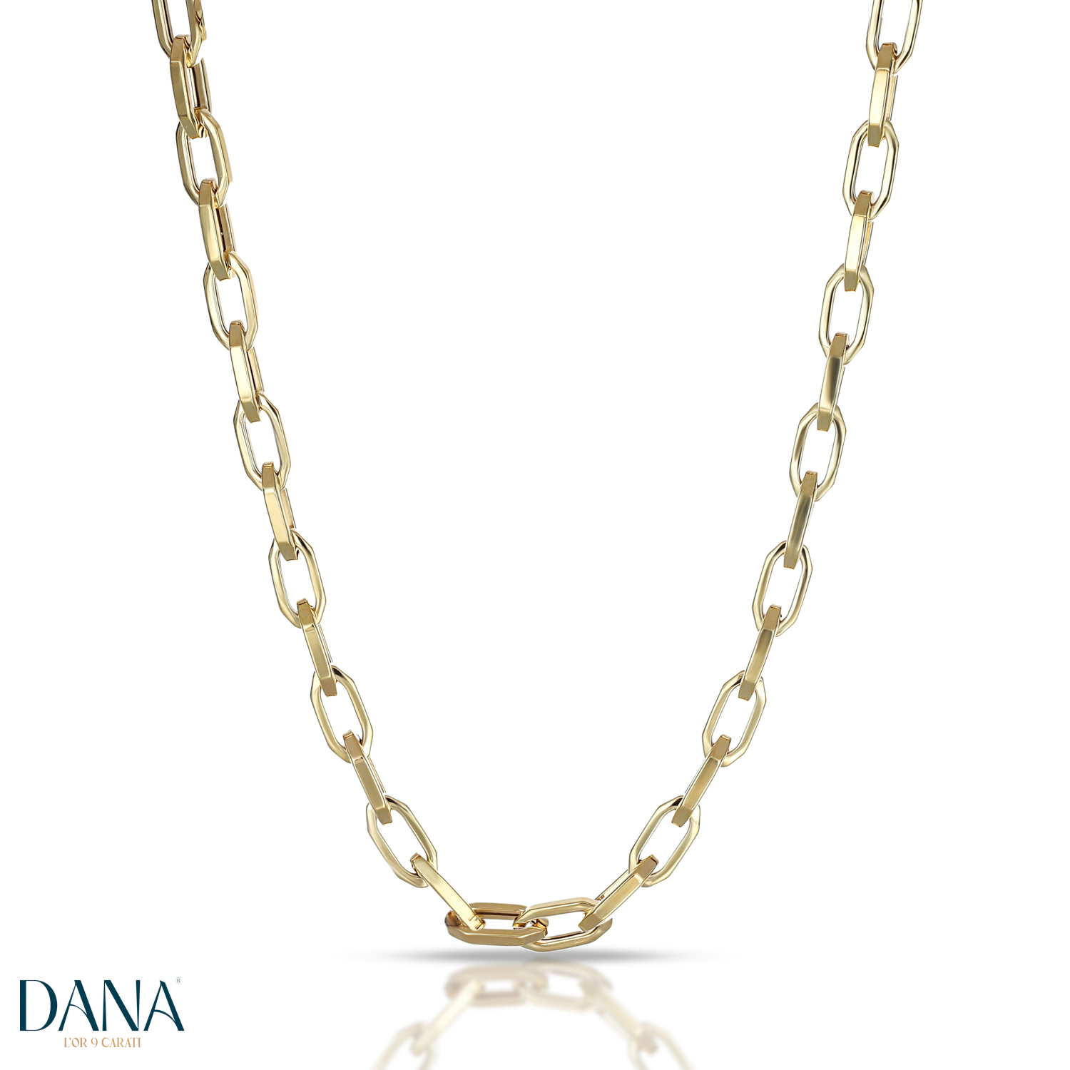 Collana da uomo e da donna maglie geometriche in oro 9 kt