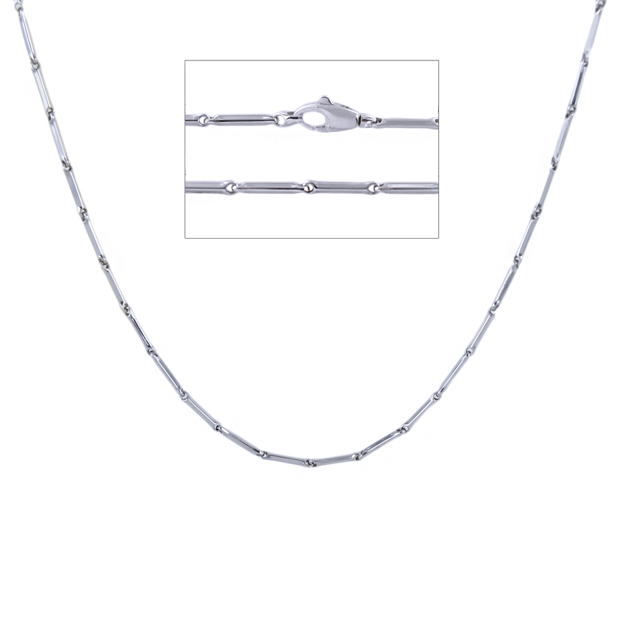 Collana da uomo in oro bianco 50cm