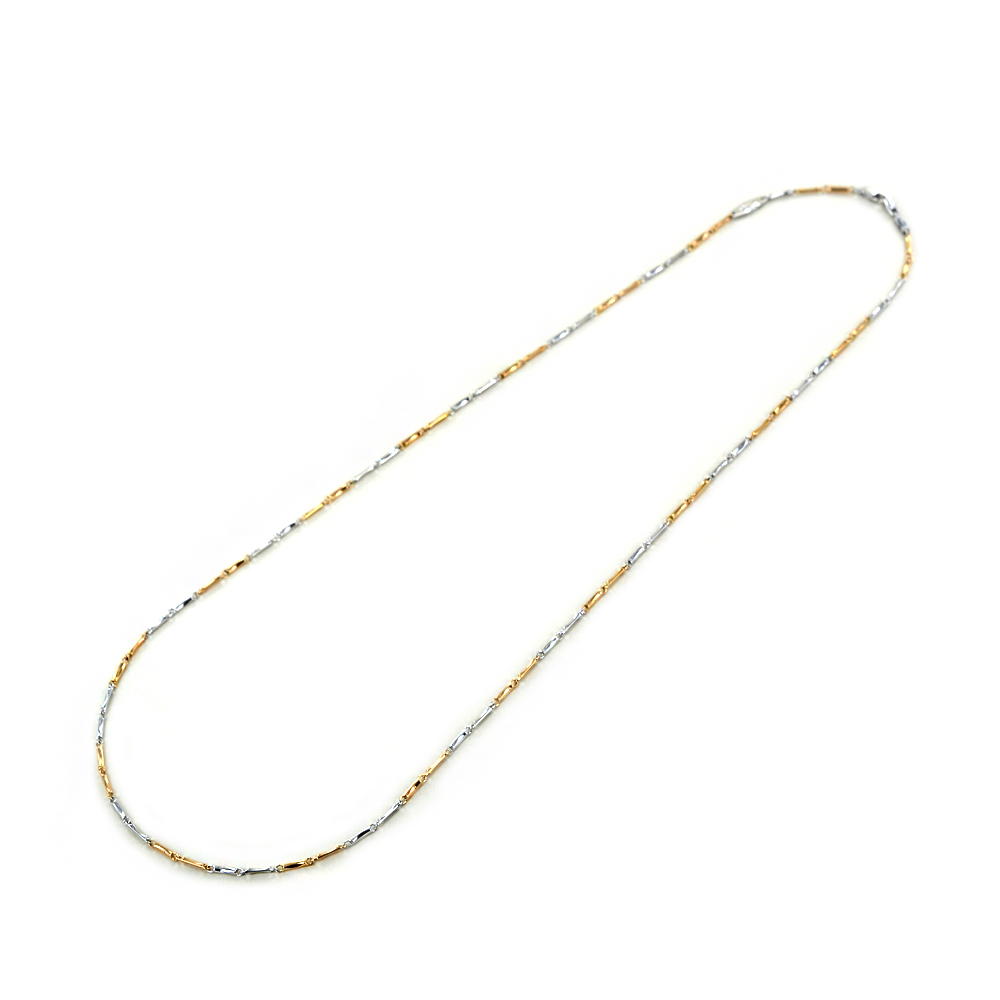 Collana da Uomo in oro bianco e rosa 50 cm 