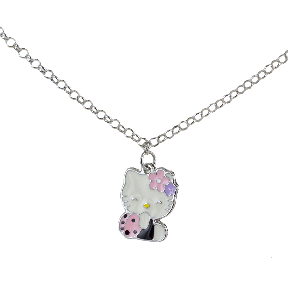 Collana di Hello Kitty Coccinella in argento e acciaio 