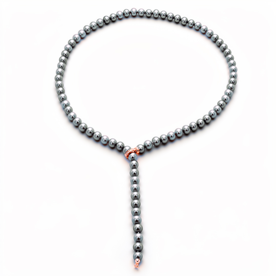 Collana di Perle Grey Freshwater 7.00 - 7.50 mm acqua dolce 