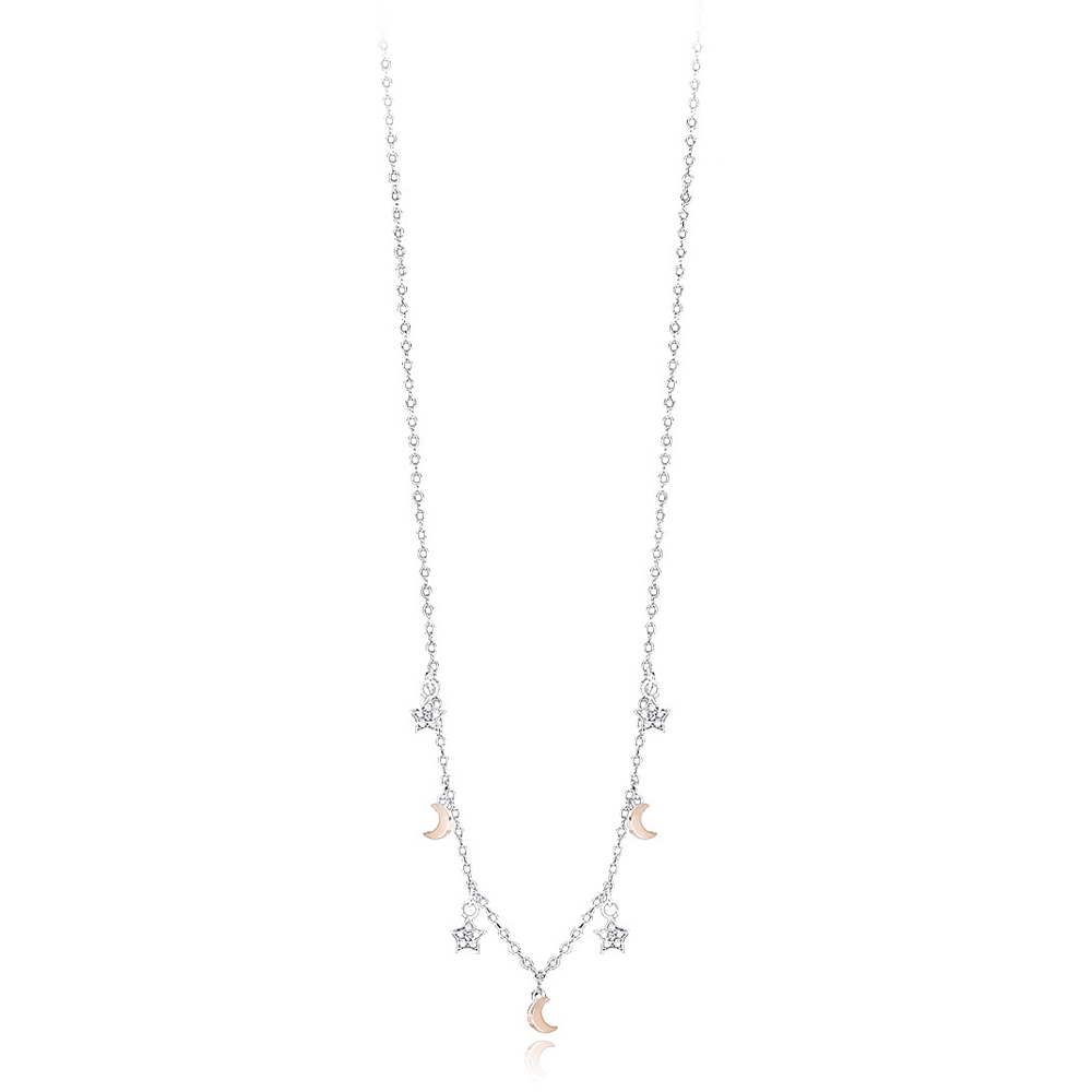 Collana Donna Mabina in Argento con charms a forma di luna e di stella  553265