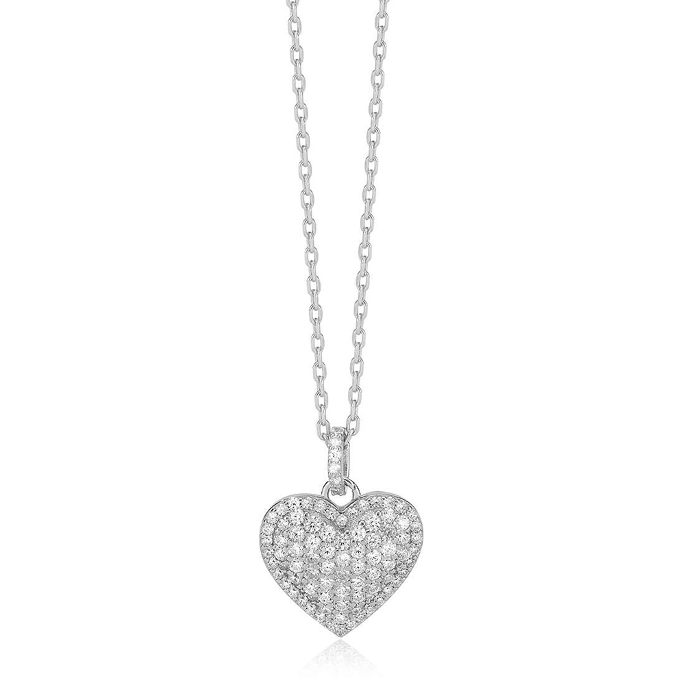 Collana Donna Mabina in Argento con Cuore di Zirconi 553393