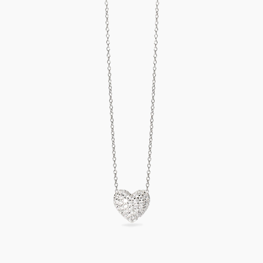 Collana Donna Mabina in Argento con cuore in zirconi Feeling 553799