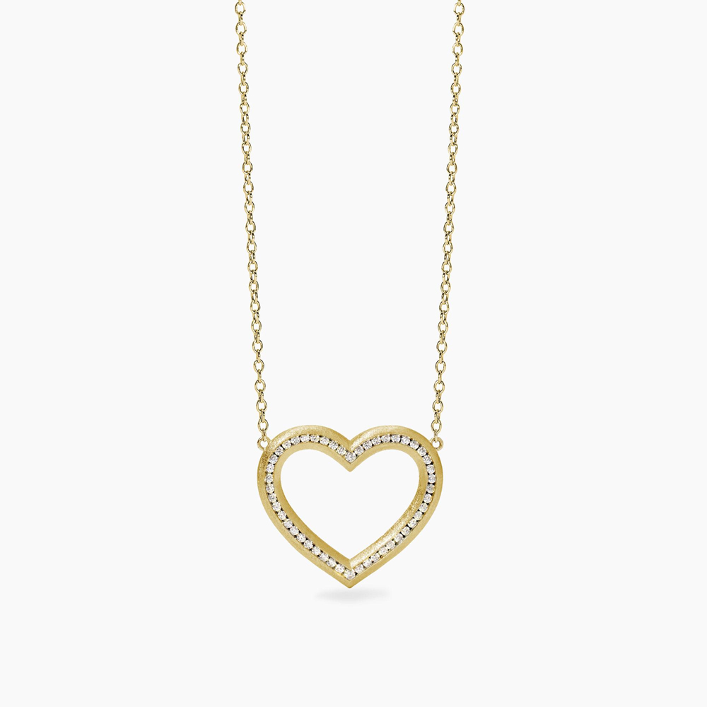 Collana Donna Mabina in Argento dorato con cuore in zirconi VERA 553849