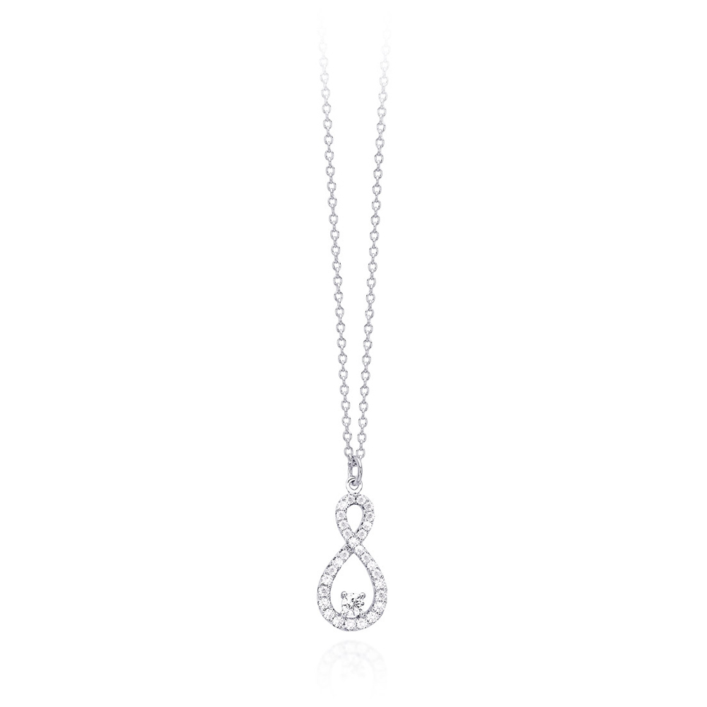 Collana donna Mabina in argento Infinito con zirconi 553211