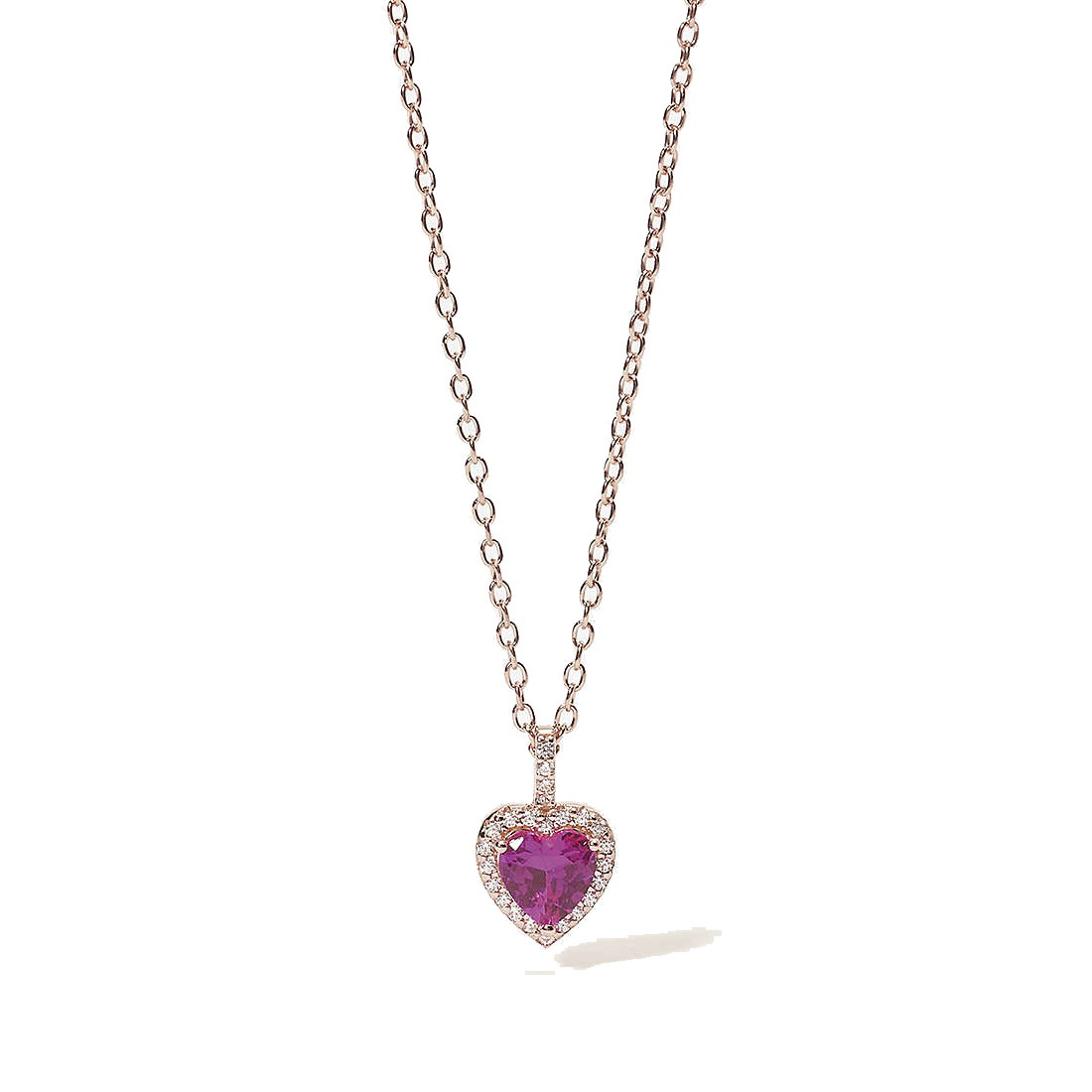 Collana Donna Mabina in Argento rosato con Cuore e Zirconi 553451