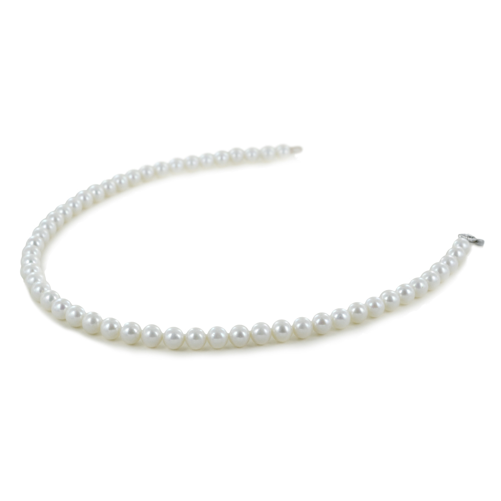 Collana filo di perle di Acqua Dolce 7-7.50 mm con chiusura in oro bianco