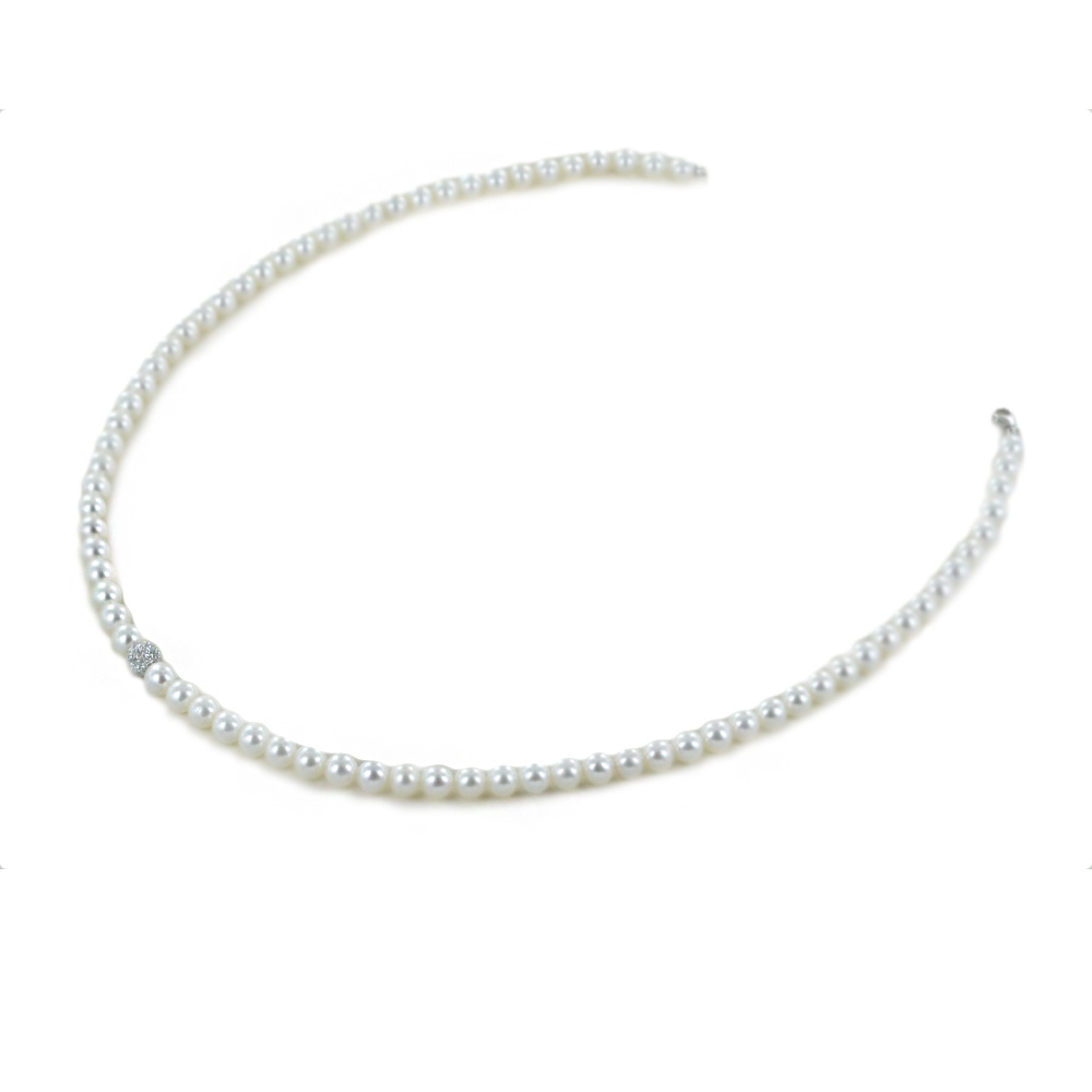 Collana A Catena In Argento 925 Con Sfera Diamantata, Larghezza 3,5 Mm, Lunghezza 45-50-55 Cm, Amberta