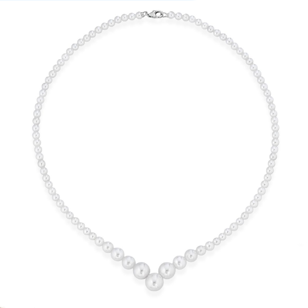Collana Filo di Perle Freshwater graduata di diametro da 4.00 - 8.00 mm
