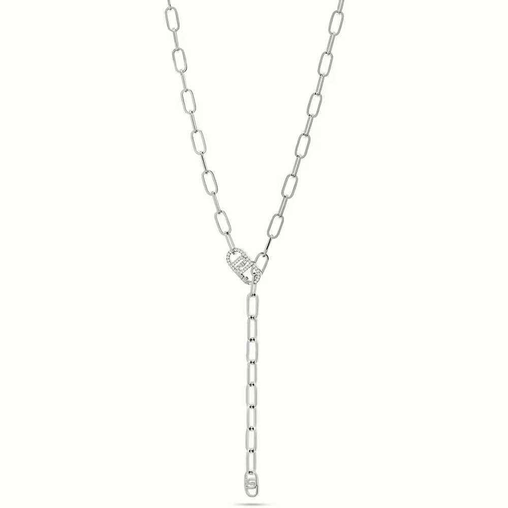 Collana in Acciaio da donna con catena forzatina e logo Essential Woman Liu Jo LJ2617
