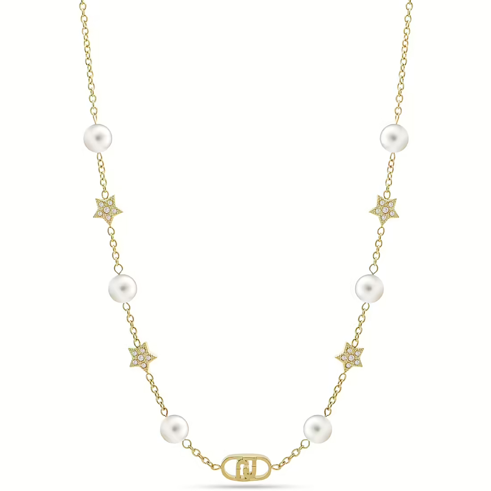 Collana in Acciaio Giallo da donna con perle e stelle Essential Woman Liu Jo LJ2636