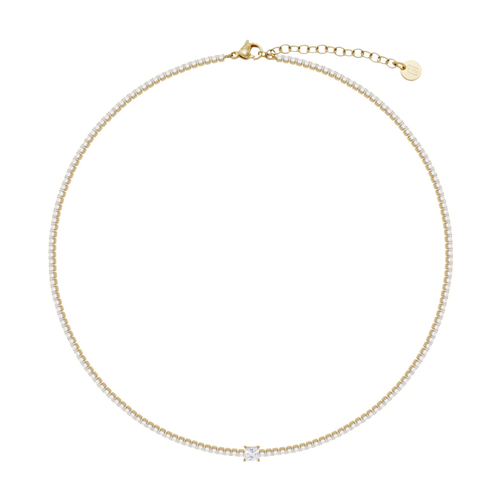 Collana in Acciaio giallo da donna tennis con cristalli bianchi Essential Woman Liu Jo LJ3033