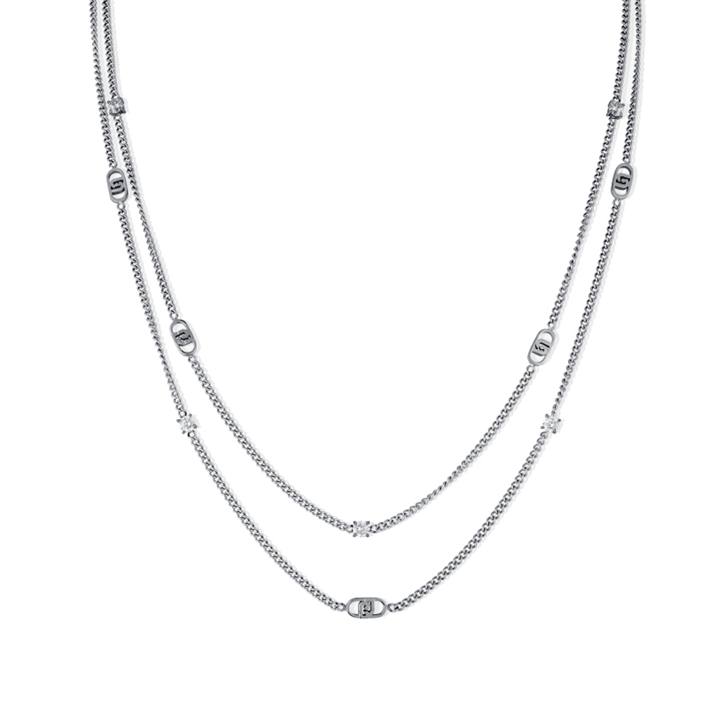 Collana in Acciaio Lunga da donna con cristalli e logo LJ Essential Woman Liu Jo LJ2900