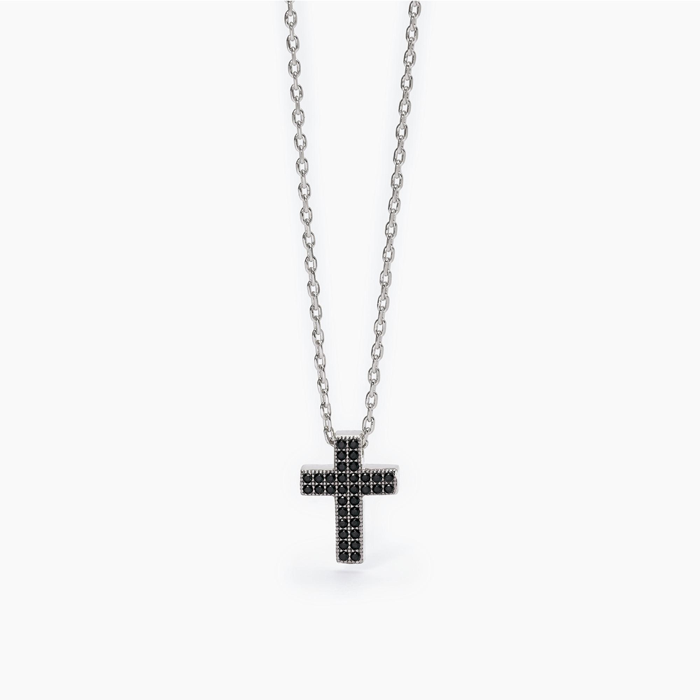 Collana da uomo in argento con croce pendente MYSTICAL 553575