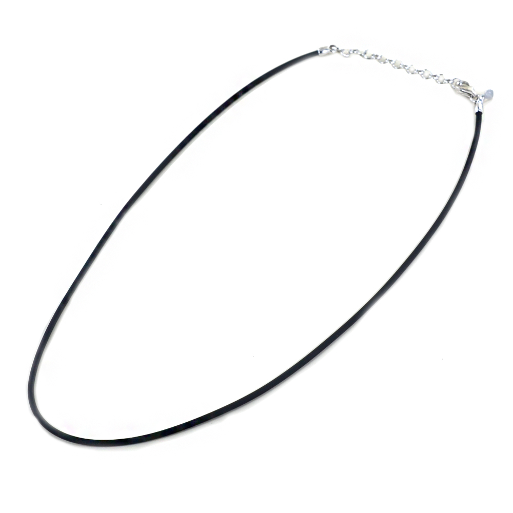 Collana in argento e Caucci spesso 1.65 mm colore Nero