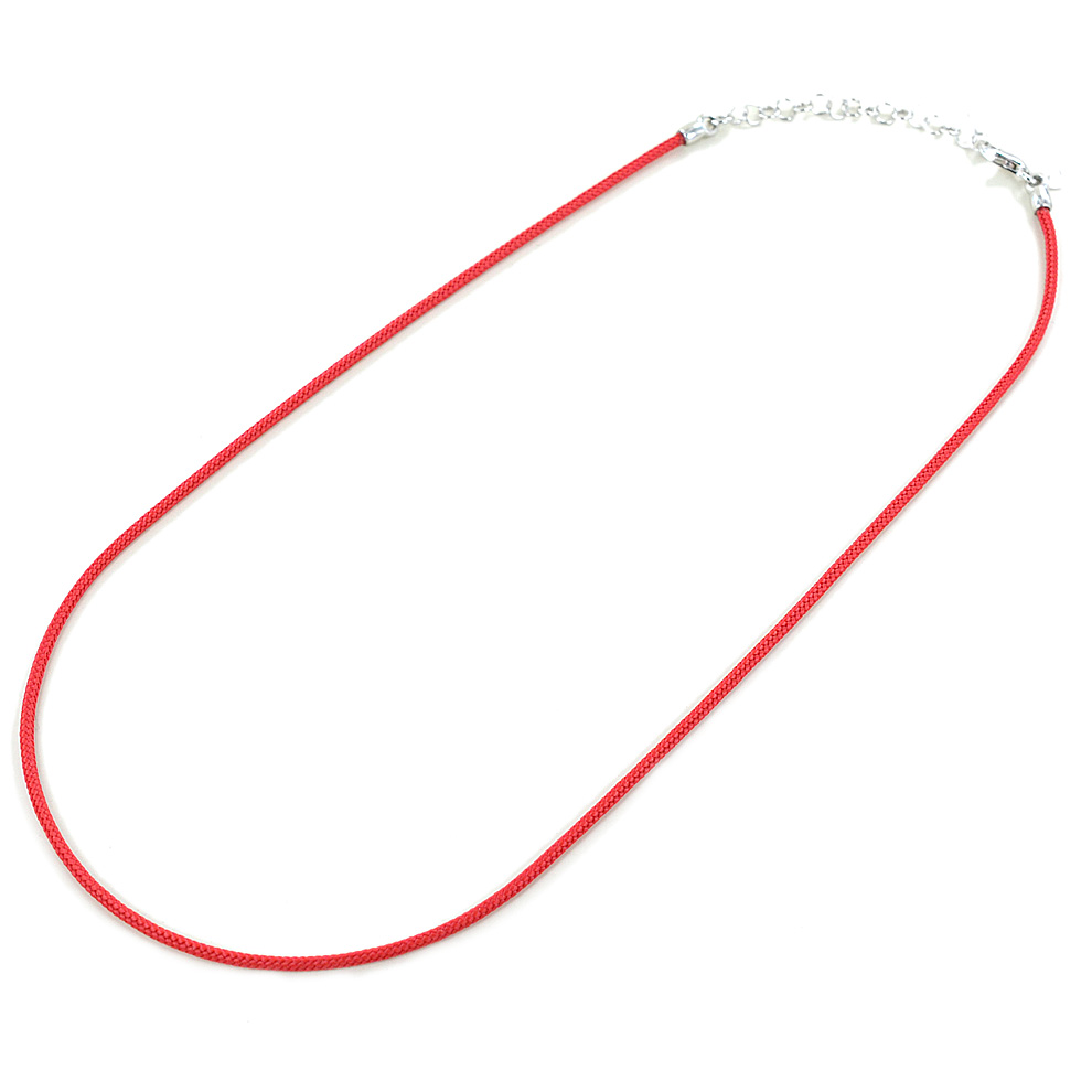 Collana in argento e tessuto nautico spesso 2 mm colore Rosso