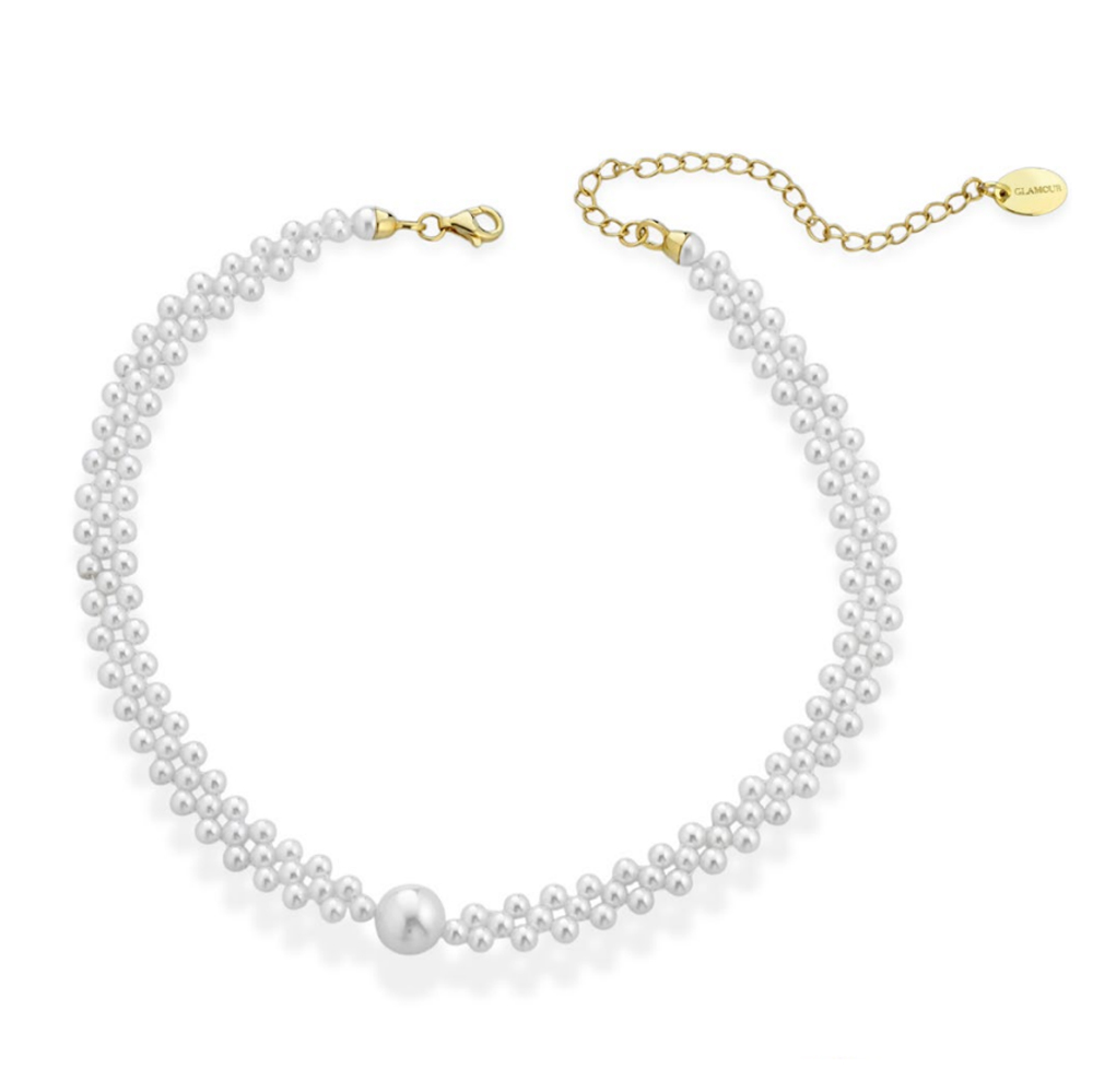 Collana in Argento giallo a tre fili con perle di acqua dolce 
