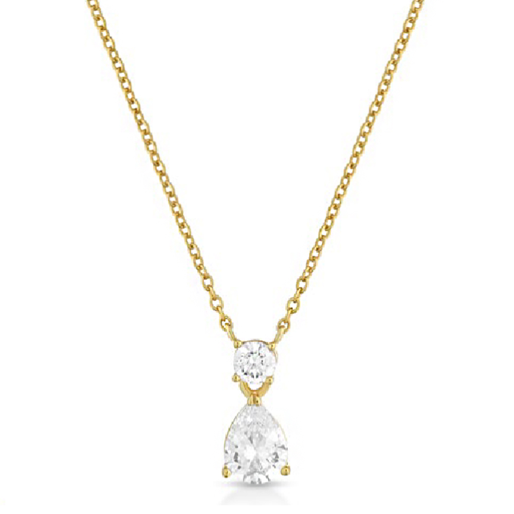 Collana in Argento giallo con pendente di zirconi 